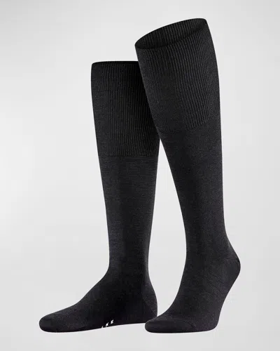 Falke Men & Apos;s Airport Wool Knee-high Socks In Black