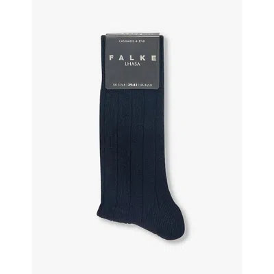 Falke Mens Black Lhasa Ribbed Woven-blend Socks