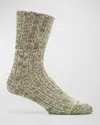 Falke Men's Brooklyn Rib-knit Cotton Socks In Green