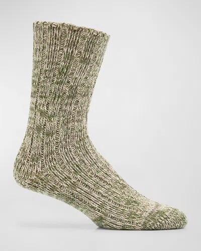 Falke Men's Brooklyn Rib-knit Cotton Socks In Green