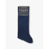 Falke Mens Dark Vy Lhasa Ribbed Woven-blend Socks In Dark Navy