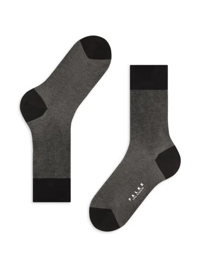 Falke Men's Fine Contrast Shadow Socks In Black