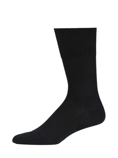 Falke Men's Firenze Mercerized Crew Socks In Black