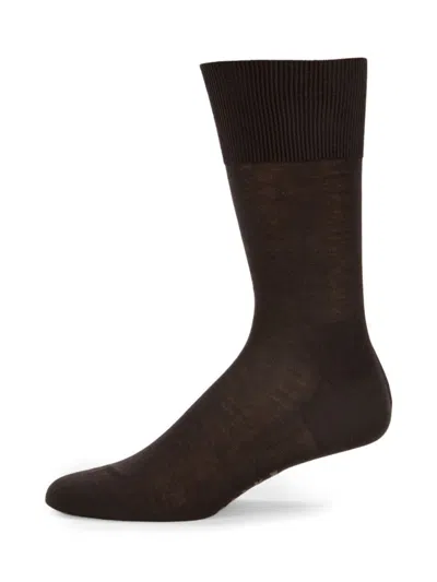 Falke Men's Firenze Mercerized Crew Socks In Brown