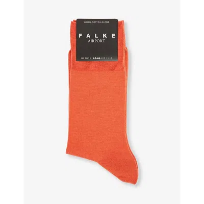 Falke Mens Lobster Airport Logo-print Wool-blend Knitted Socks