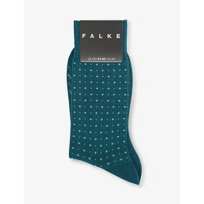 Falke Mens Mulberry Impulse Dot-pattern Cotton-blend Socks
