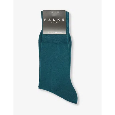 Falke Mens Mulberry Tiago Logo-print Organic-cotton Blend Knitted Socks