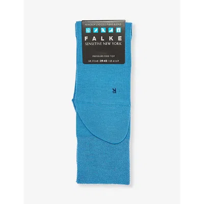 Falke Mens Nautical Sensitive New York Logo-print Knitted Socks