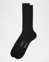 Falke Men's No. 13 Egyptian Piuma Cotton Rib Crew Socks In Black