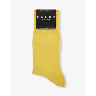 Falke Mens Nugget Airport Logo-print Wool-blend Knitted Socks