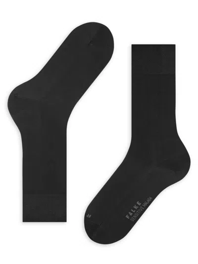Falke Men's Sensitive Malaga Logo Crew Socks In Black