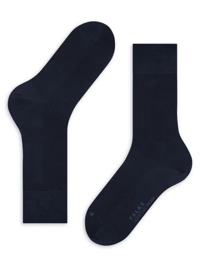 Falke Men's Sensitive Malaga Logo Crew Socks In Dark Navy