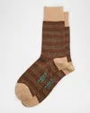 Falke Men's Sensitive Mapped Line Crew Socks In Brown