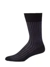 Falke Shadow-stripe Knit Socks In Navy
