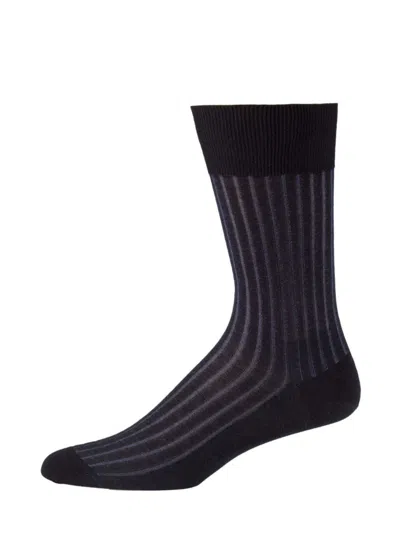 Falke Men's Striped Shadow Socks In Navy