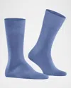 Falke Cotton Blend Fil D'ecosse Mid Calf Socks In Cornflower