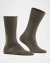 Falke Men's Tiago Cotton-stretch Crew Socks In Vulcano