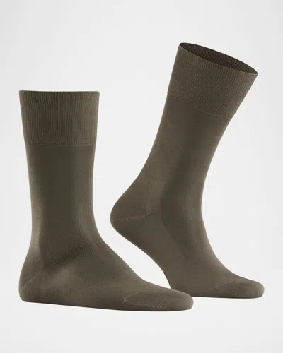 Falke Men's Tiago Cotton-stretch Crew Socks In Vulcano