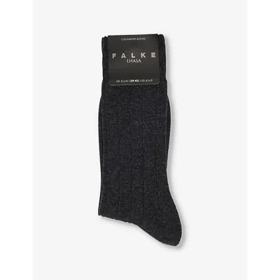 Falke Mens 3080 Anthra.mel Lhasa Rib Wool-blend Knitted Socks In 3080 Anthra.mel
