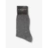 Falke Mens 3390 Light Greymel. Lhasa Rib Wool-blend Knitted Socks