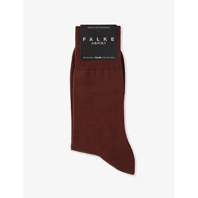 Falke Mens  Airport Wool-blend Socks In 5186 Cinnamon
