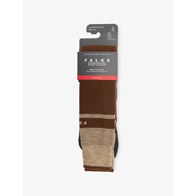 Falke Mens 5534 Chestnut Sk2 Intermediate Skiing Knee-high Socks In Multi