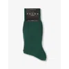 Falke Mens 7441 Hunter Green Lhasa Rib Wool-blend Knitted Socks In 7441 Hunter Green