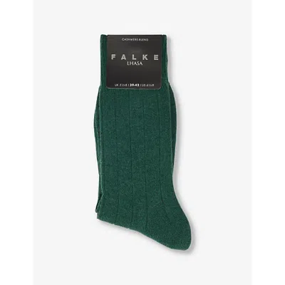 Falke Mens 7441 Hunter Green Lhasa Rib Wool-blend Knitted Socks