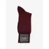 Falke Mens Barolo Aiport Edition Crew-length Stretch Wool-blend Socks In Burgundy