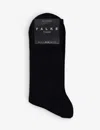 Falke Mens Black Tiago Ribbed-edge Cotton-blend Socks In Black