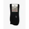 Falke Mens Black Walkie Ergo Stretch Wool-blend Socks In Black