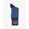 Falke Mens Blue Ink Aiport Edition Crew-length Stretch Wool-blend Socks