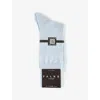 Falke Mens Bluebell Mid-calf Cotton-blend Knitted Socks In Purple