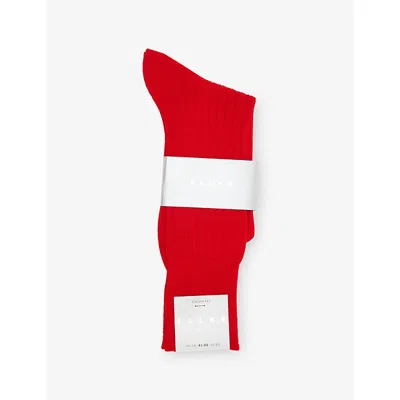 Falke Mens Cardinal No 2 Finest Cashmere-blend Crew-length Socks In Red