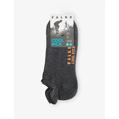 Falke Mens Dark Grey Cool Kick Knitted Stretch-woven Socks In Black