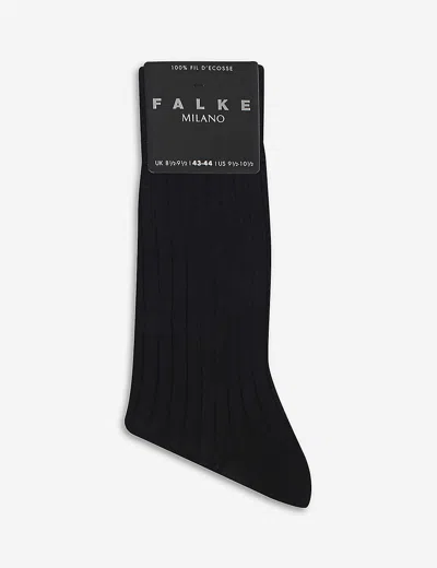Falke Milano Ribbed Socks In Navy Blue