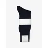 Falke Mens Dark Navy No 2 Finest Cashmere-blend Crew-length Socks In Blue