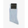 Falke Mens Dream Blue Bay Ribs Linen-blend Socks