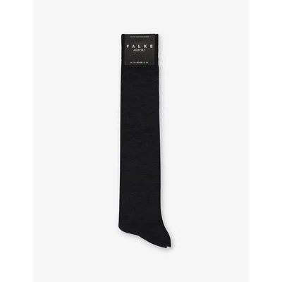 Falke Mens  Airport Heat-regulating Wool-blend Knitted Socks In 3080 Anthra.mel