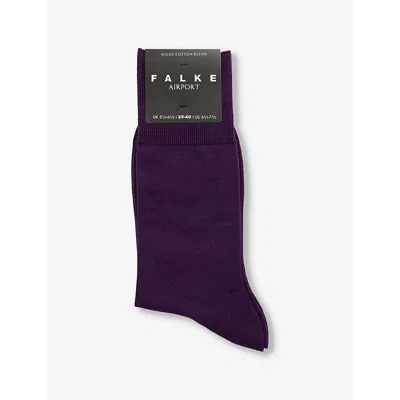 Falke Mens Airport Wool-blend Socks 8860 Wine Berry In 8860 Wine Berry