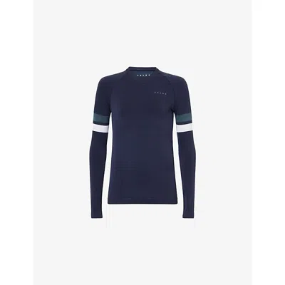 Falke Mens Space Blue Logo-print Striped Stretch-woven Sports Top Xxl