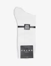 Falke Family Ribbed Stretch-cotton-blend Socks In White