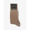 Falke Mens Lhasa Rib Wool-blend Knitted Socks 5410 Nutmeg Mel