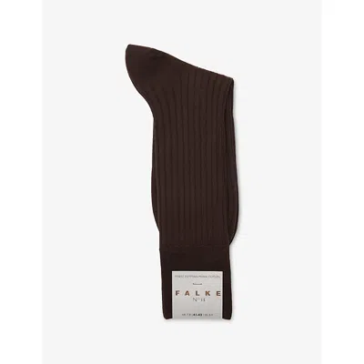 Falke Mens  No. 13 Cotton-blend Socks In Brown