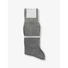 Falke Mens No7 Ribbed Virgin Wool Socks 3388 Light Grey Melange In 3388 Light Grey Melange
