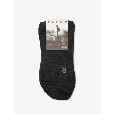 Falke Mens  Walkie Ergo Ribbed Wool-blend Socks In Gray