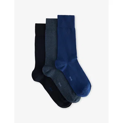 Falke Mens Multi Happy Box Pack Of Three Cotton-blend Socks
