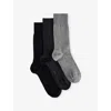 Falke Mens Sortiment Happy Box Pack Of Three Cotton-blend Socks In Gold