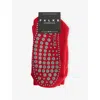 Falke Mens Scarlet Homepad Non-slip Cotton And Wool-blend Socks In Red