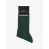 Falke Mens Hunter Green Shadow Striped Cotton-blend Socks